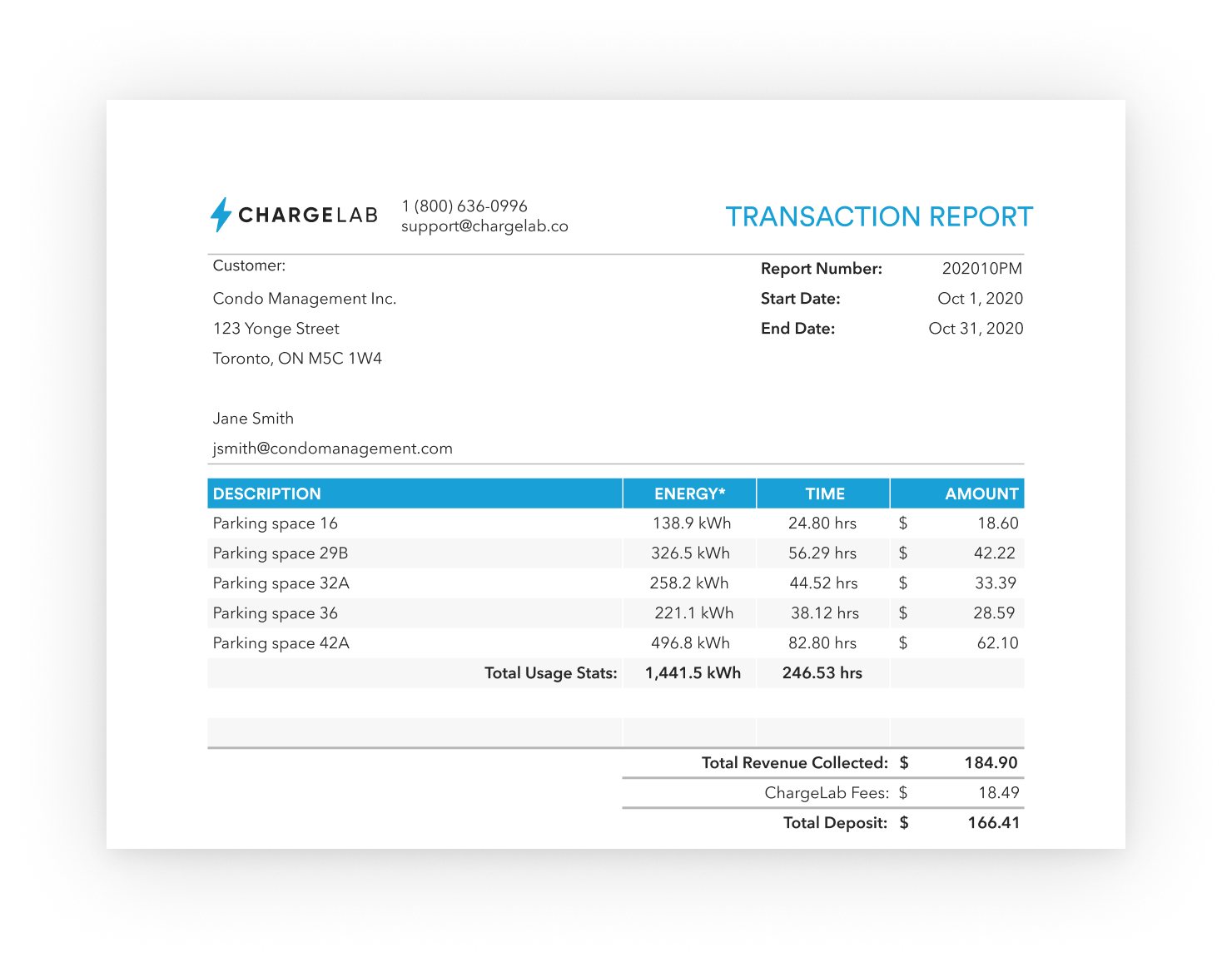 EV Charging Transaction Report